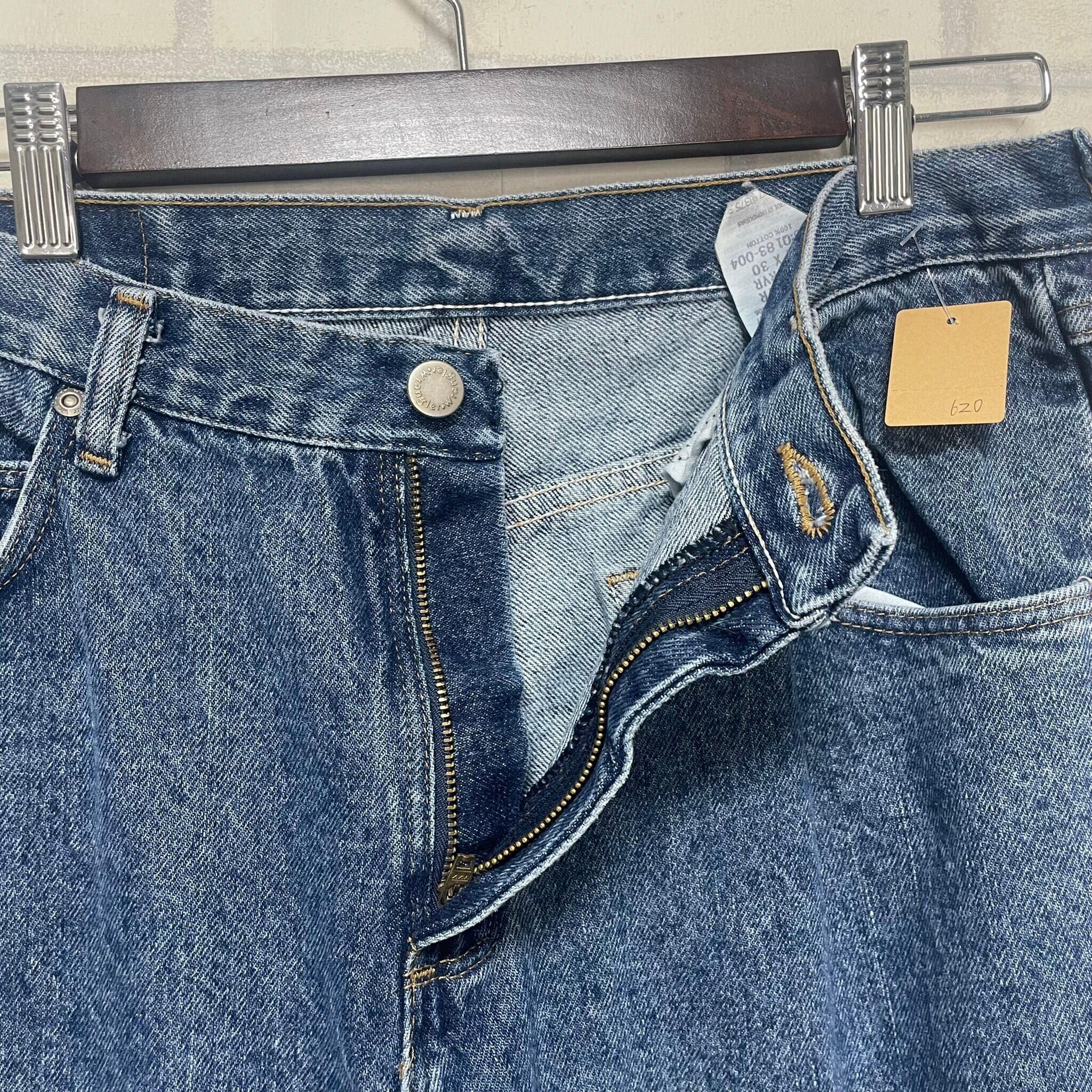 W32×L30】wrangler デニムパンツ 革パッチ | 古着屋OLDGREEN