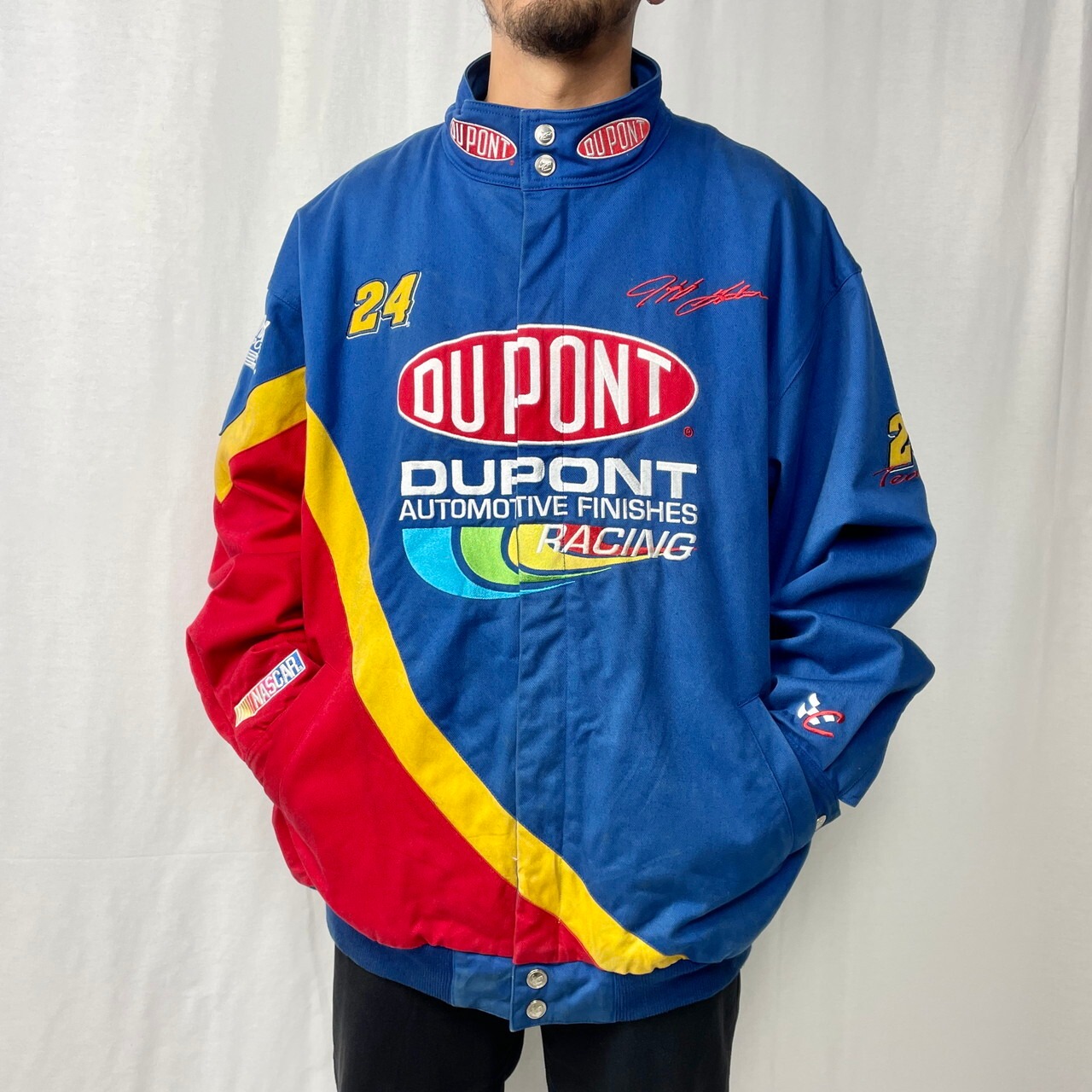 ビックサイズ Jeff Gordon DUPONT マルチカラー 企業ロゴ 刺繍  