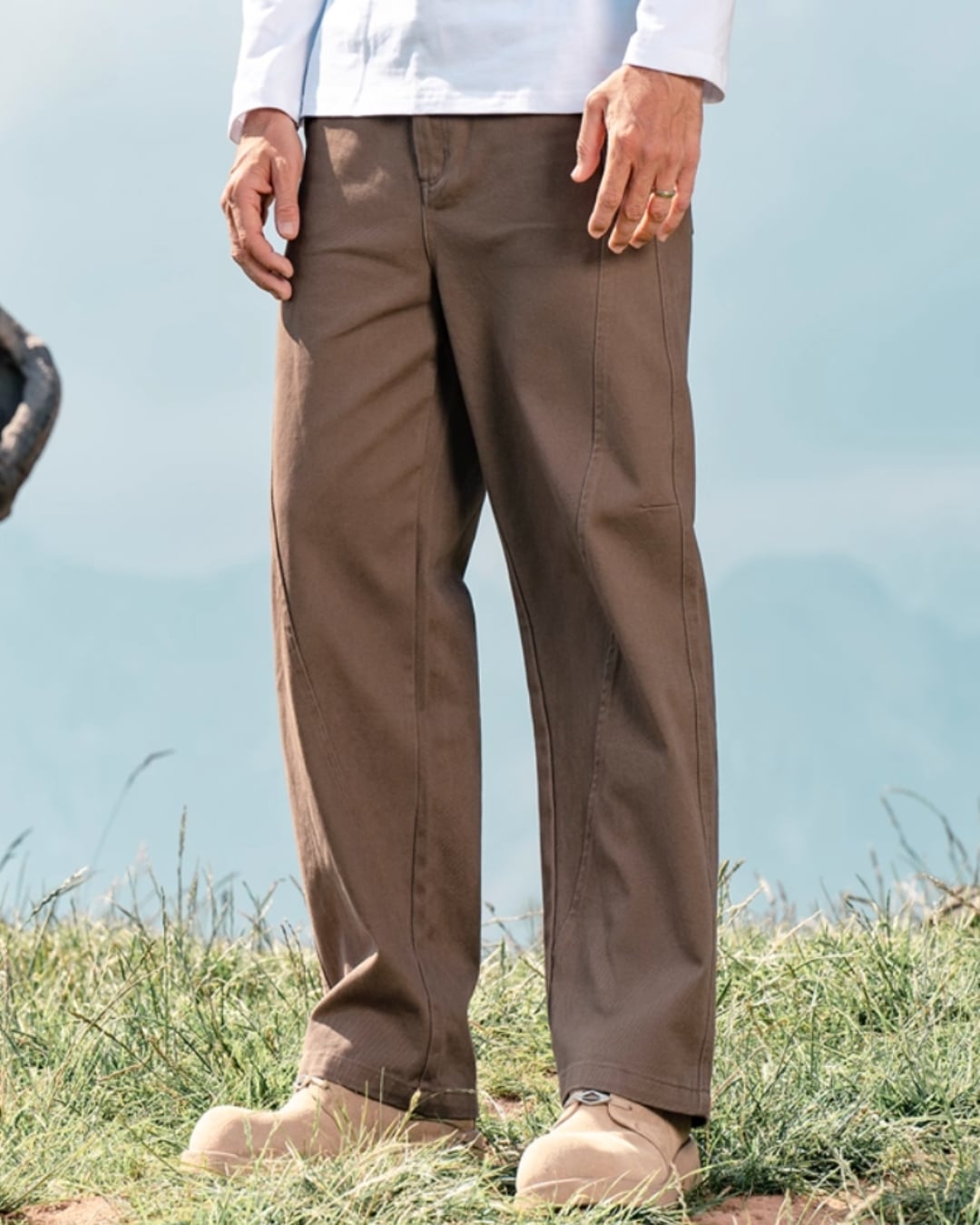 コットン ワイドストレートパンツ 3色 E0228