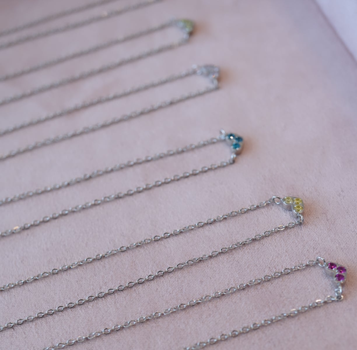 birth stone heart necklace シルバー [236] | SASSY ANGEL