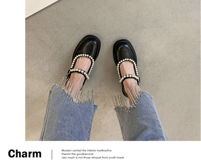 スプリングセット レッドパールスタンダードレザー 靴 シューズ レトロ 春物 真珠 フェイクシューズ59662214889