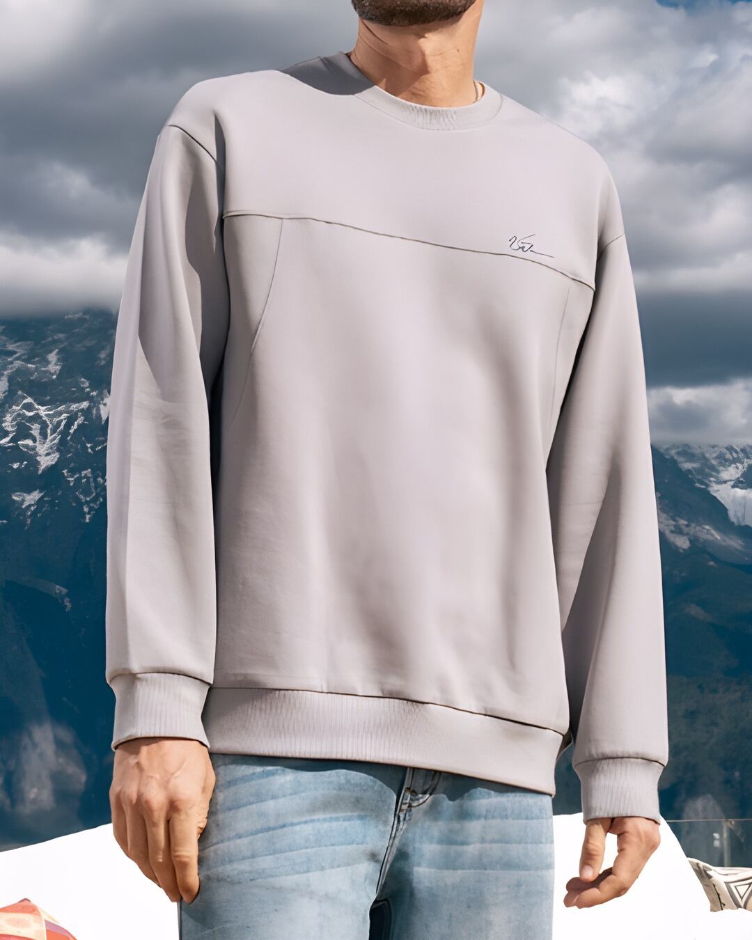 ワンポイント ロゴ入クルーネックスウェットシャツ 6色 E0099