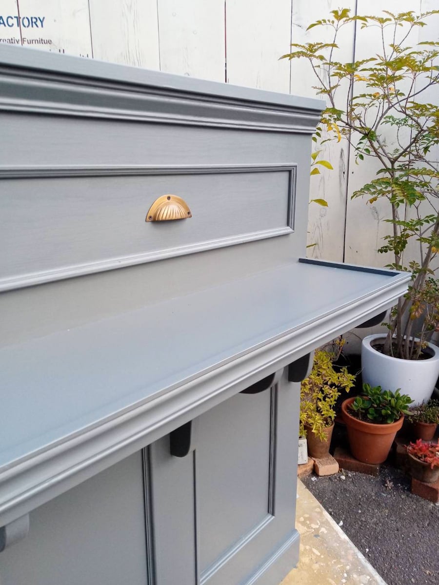 ネイルサロン向けL字カウンター69 （荷物棚付き・目隠しL字型レジ