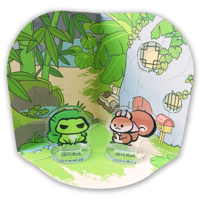 【旅かえる・中国の旅】かえると仲間たちミニアクリルスタンドセット（背景ボード付き）（コンプリートセット）