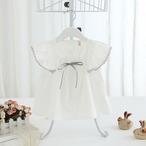 りぼんポイントのケープスリーブトップス(ホワイト)