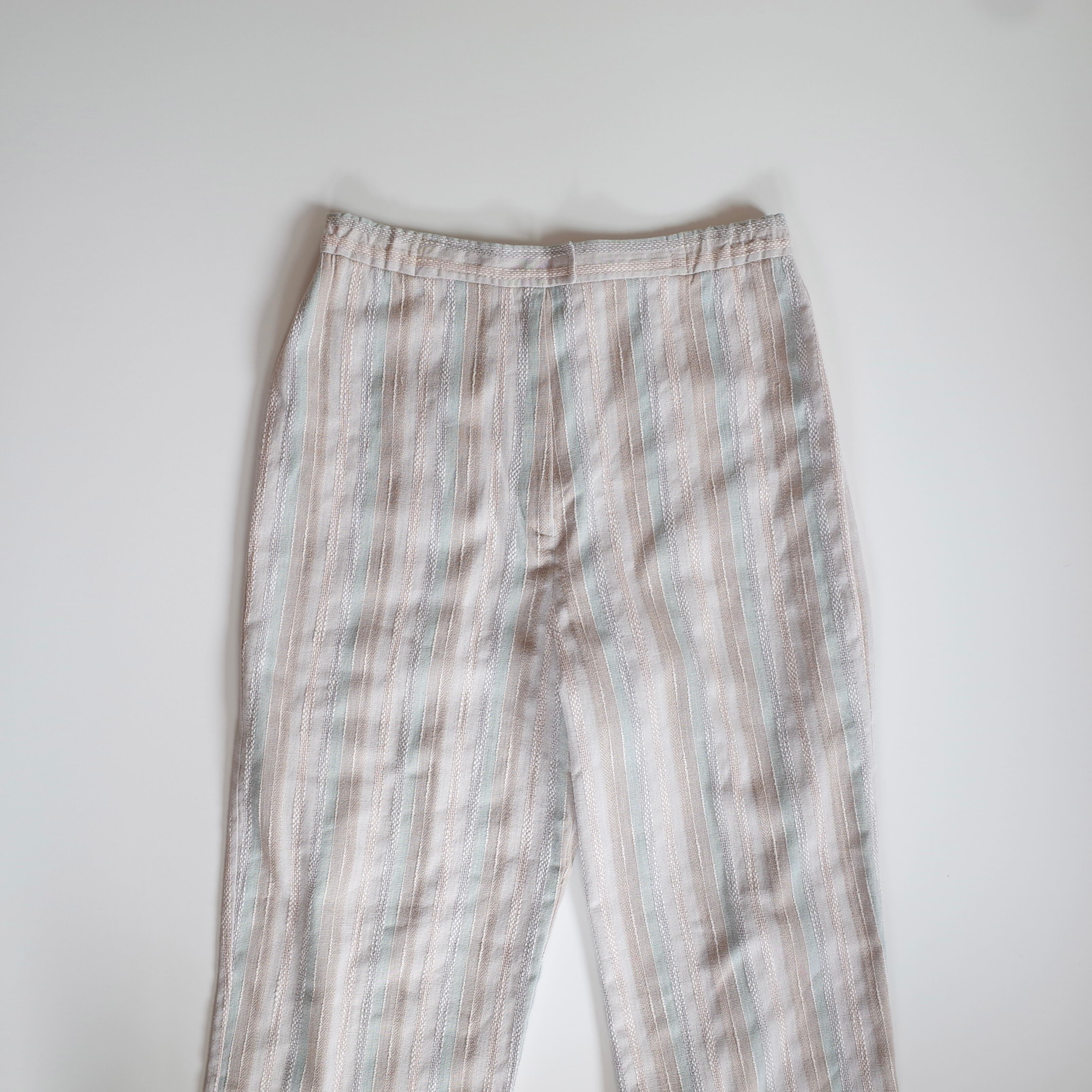 80s USA pale tone stripe pants