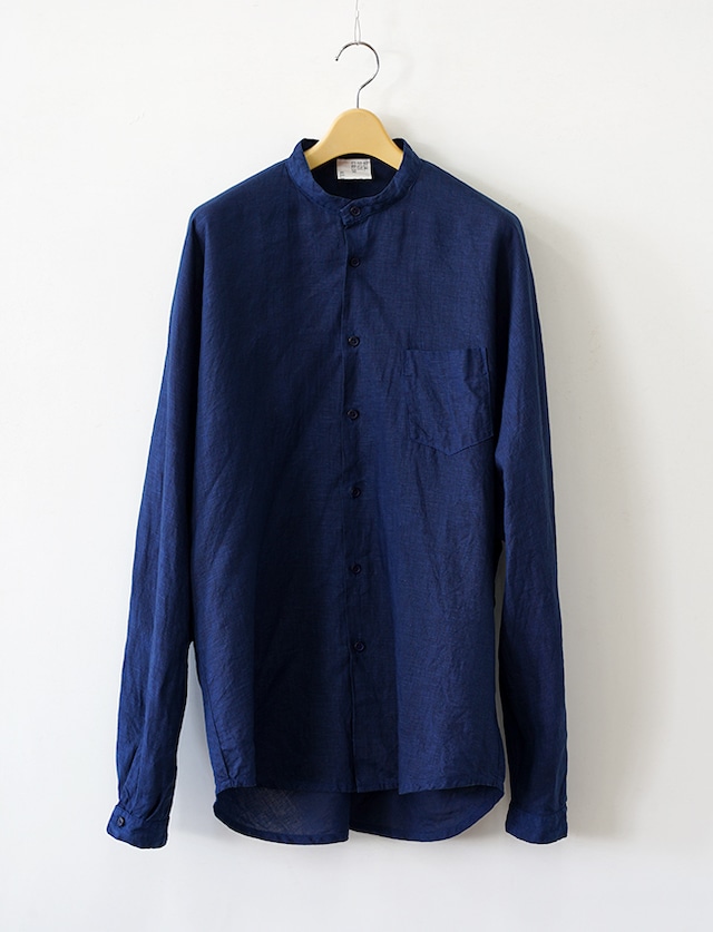 aulico : NO COLLAR  LONG SLEEVE SHIRT / NAVY