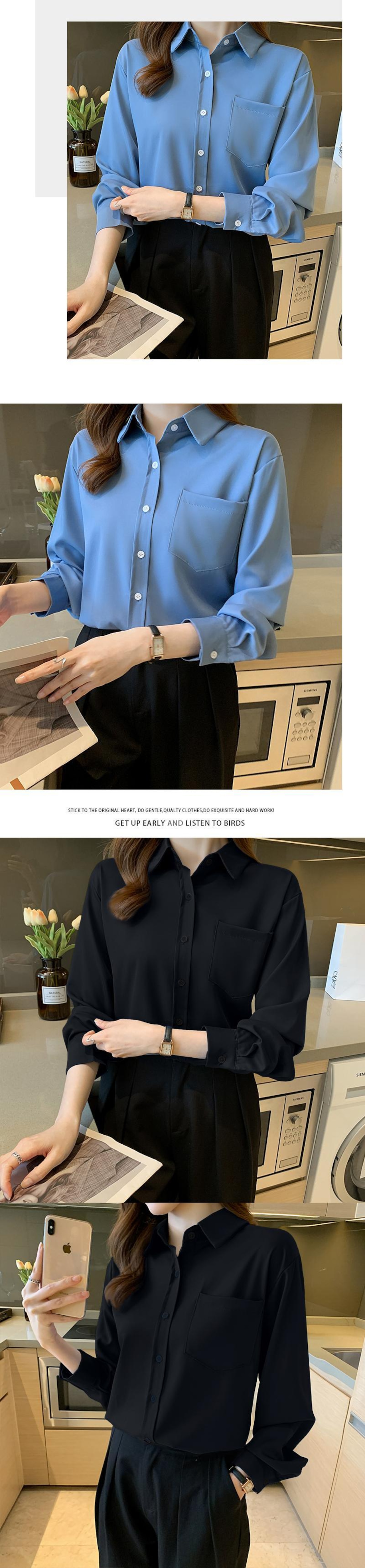 送料無料 シフォンヴィンテージボタン女性ブラウス春秋の女性のシャツ 