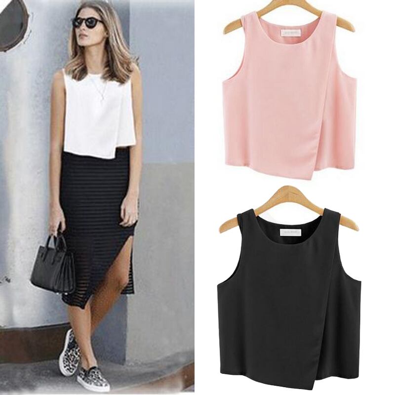 ラウンドネック ミディアム ノースリーブ 無地