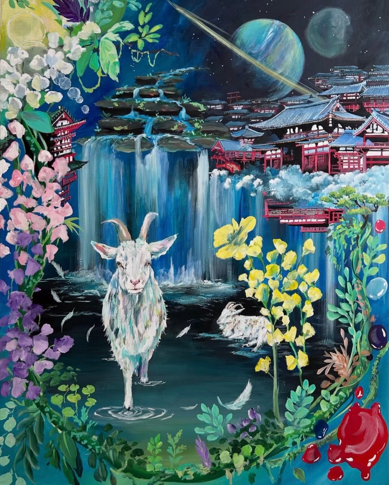 The letter from stars ＊17」原画 モダンアート テクスチャーアート