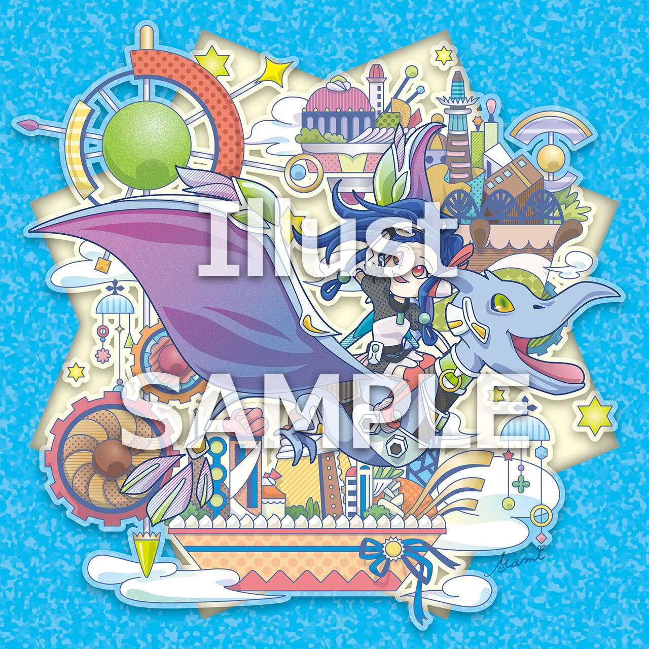 イラスト×かぎ針編み立体額装】遊覧 | Macchi Baco【BASE SHOP】