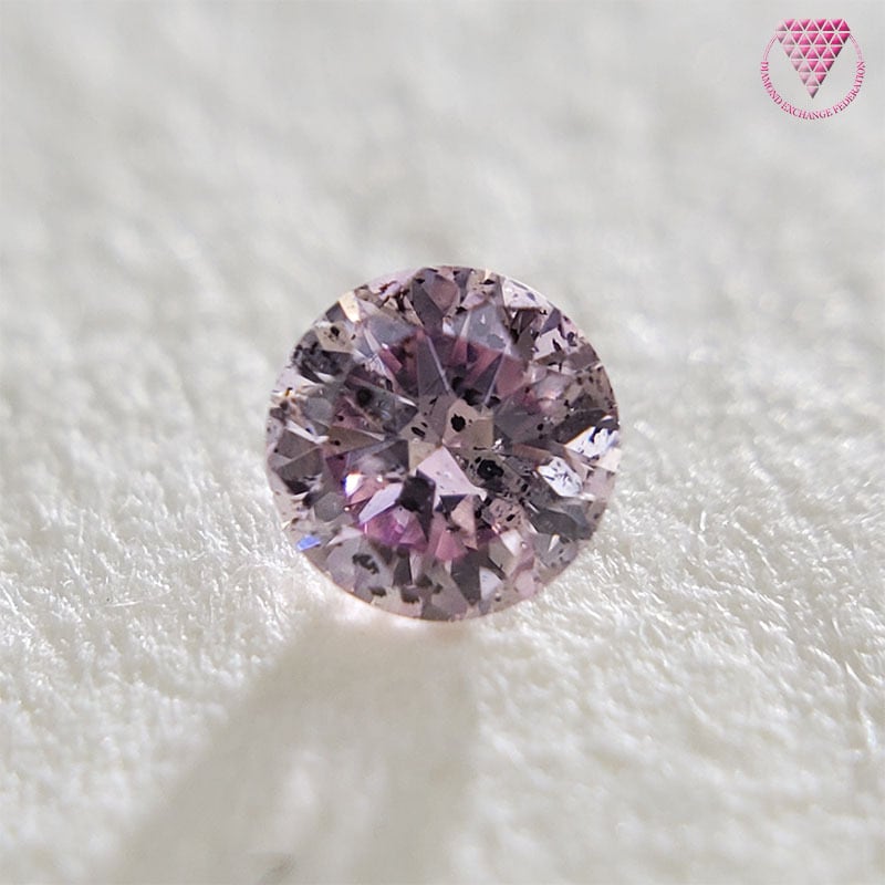 0.107ct FANCY LIGHT PURPLE PINK ハート（HS)-