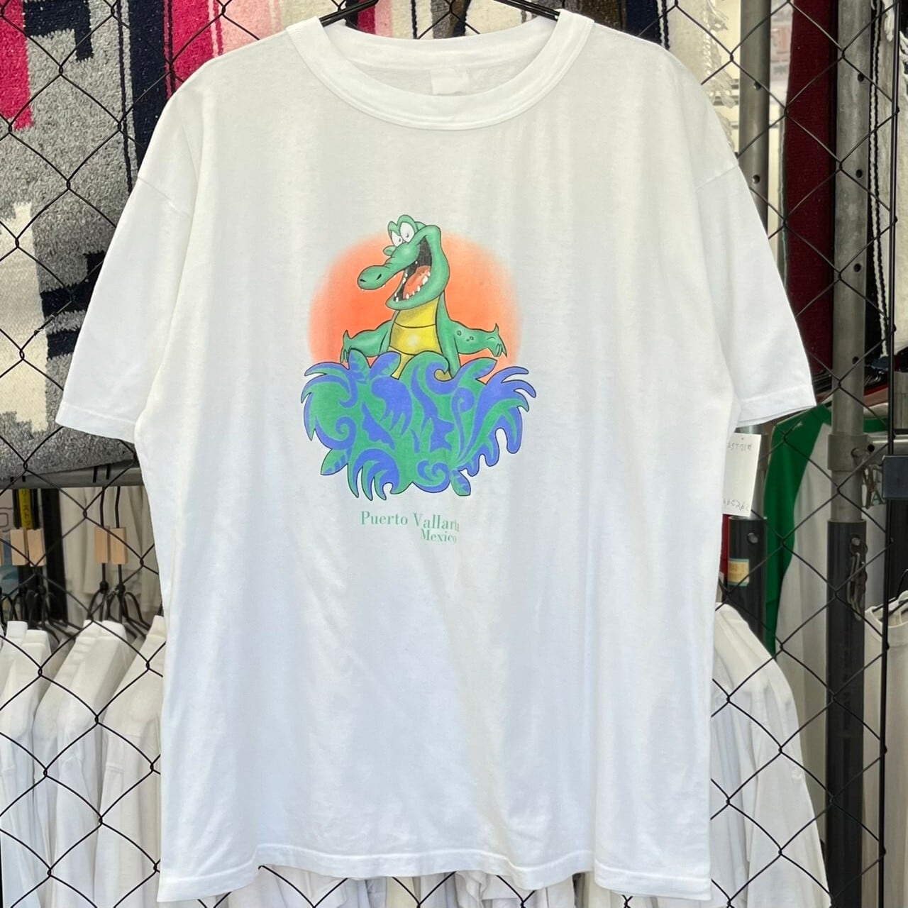 アニマル系 ワニ メキシコ イラスト デザインプリント 半袖Tシャツ 古着 古着屋 埼玉 ストリート オンライン 通販 アメカジ ヴィンテージ