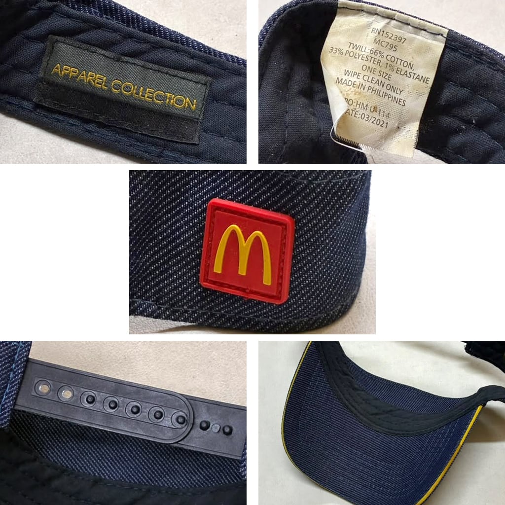 1点物◇マクドナルド紺サンバイザー帽子キャップ古着メンズレディース