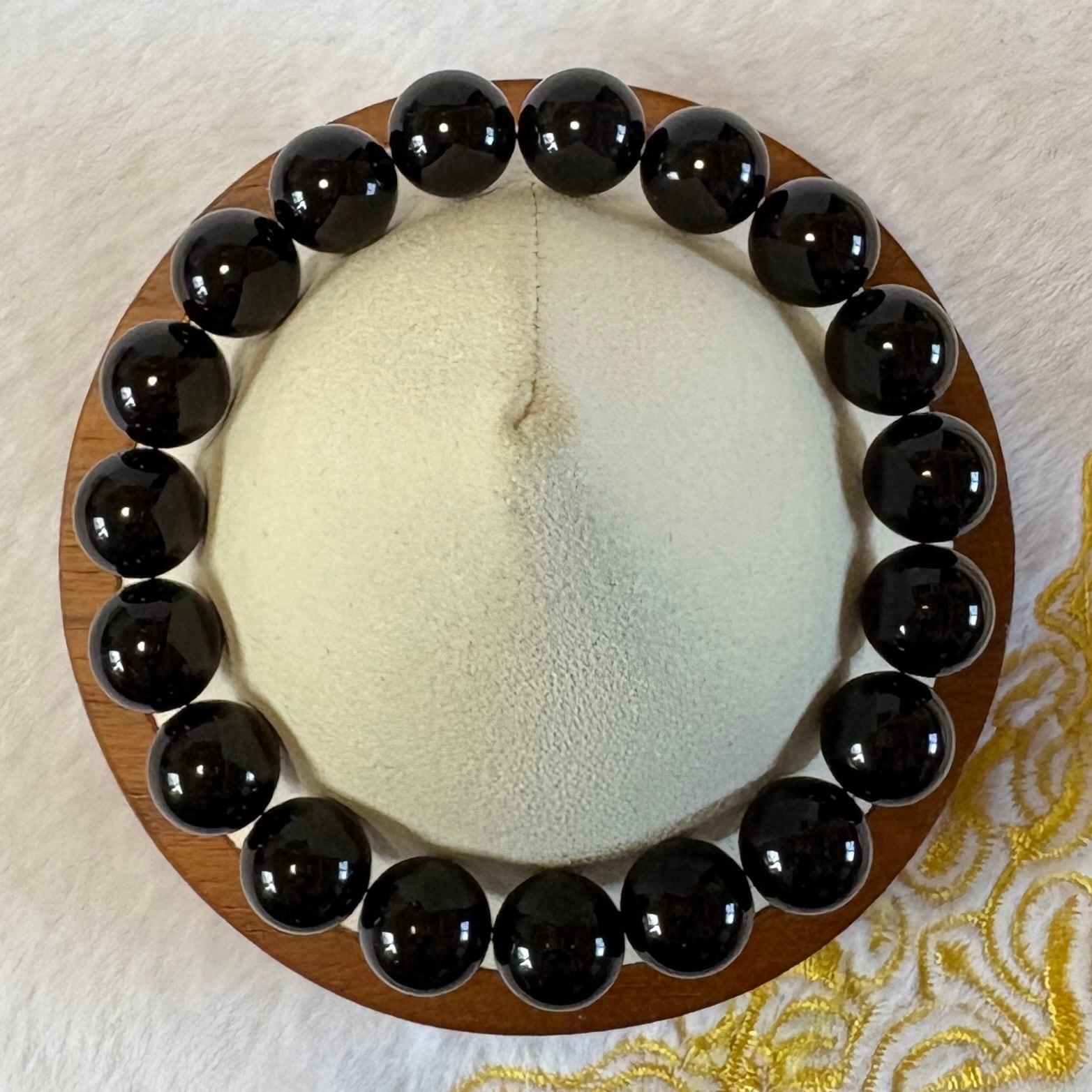 チベット産モリオン10mmブレスレット｜魔除け・邪気払いの黒水晶