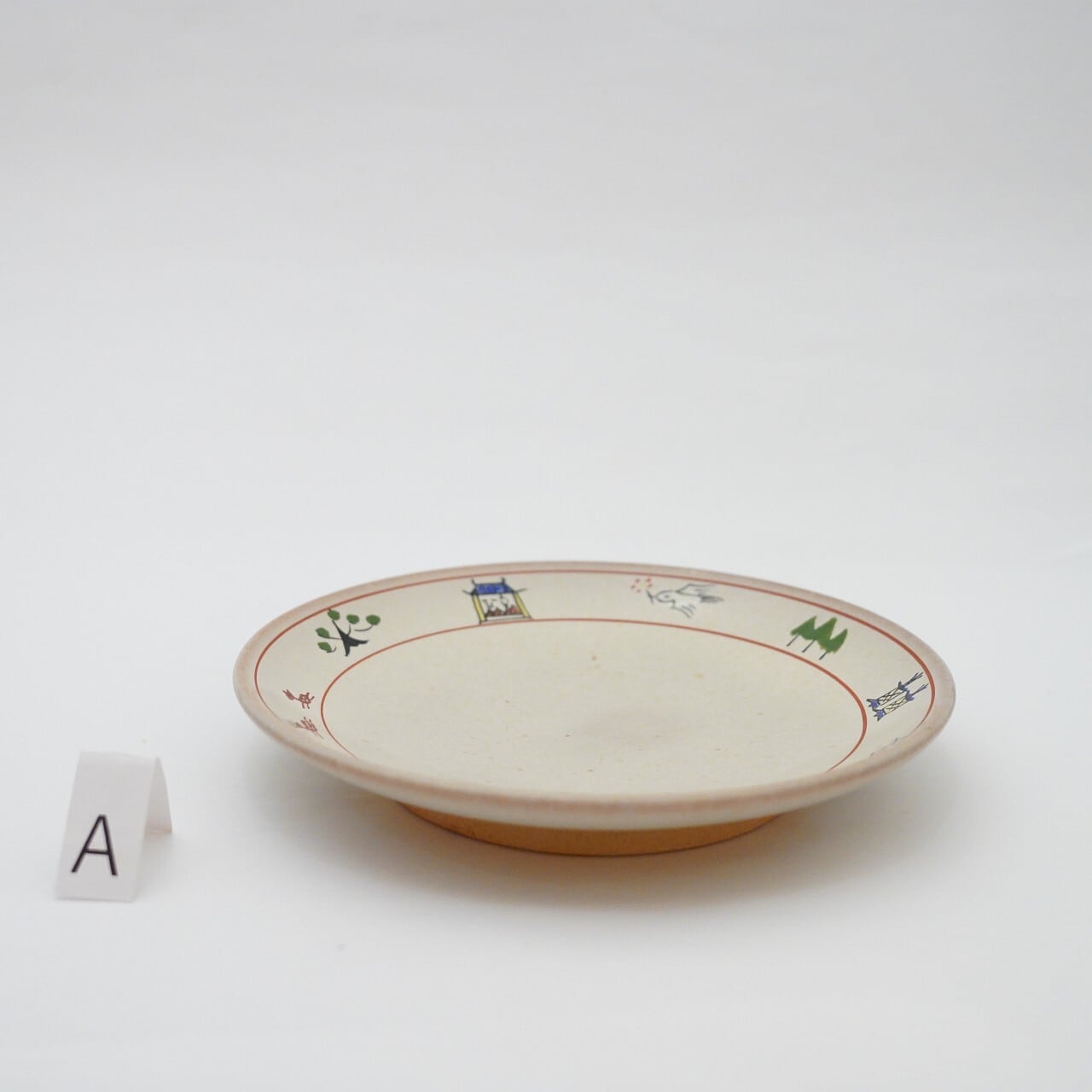 赤膚焼 大塩ほさな】奈良絵五寸皿 | ろにせら ギャラリーと雑貨のお店