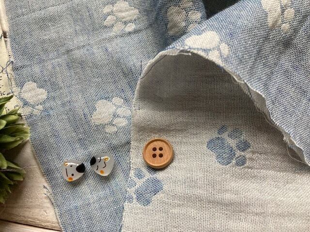 オーガニックダブルガーゼ肉球　ブルー