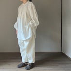 YAECA / ヤエカ ギャザーブラウスロング　WHITE 1 #44106 LINEN