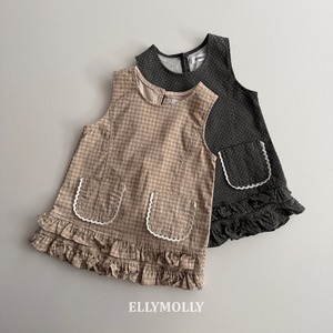 【予約】ellymolly Little pocket frill dress