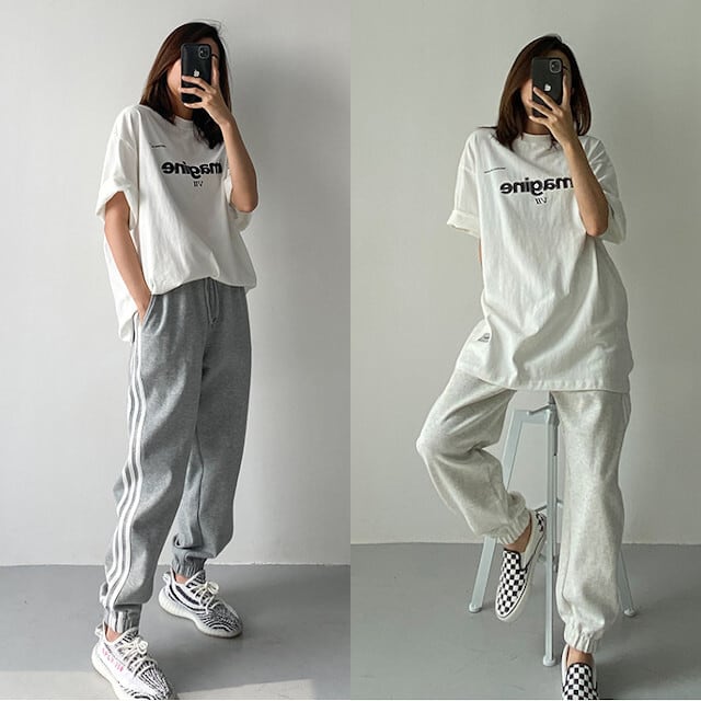 全3色 グレー/ブラック/ホワイトグレー レディース ジョガーパンツ スウェットパンツ サイドライン カジュアル スポーツミックス かっこいい M/L/L