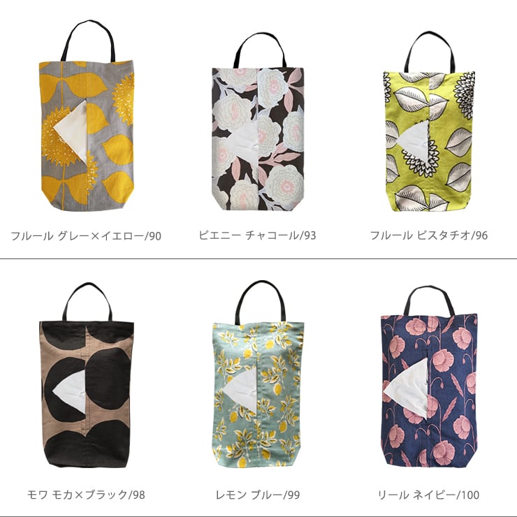 ハンドメイド❃︎ ボックスティッシュカバー           北欧柄ブルーの花 0_856e3c0932e95044b60d082b4573