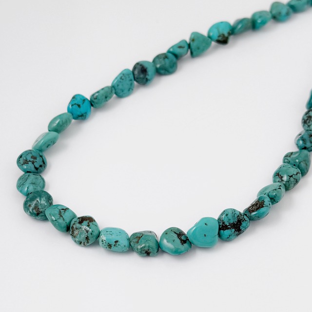 【残りわずか】Lagoon original タンブルカット グリーン ターコイズ ネックレス