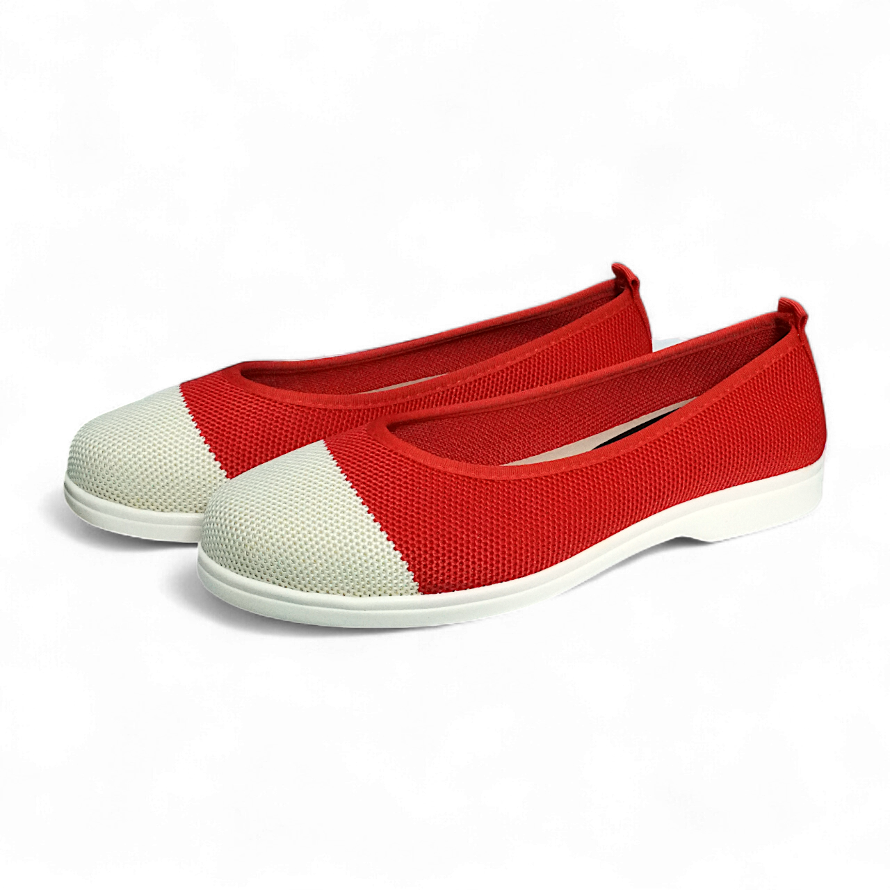 ニットバイカラーシューズ レッド knit bi-color shoes Red 254-S-6