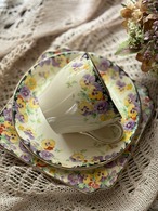 英国アンティーク Royal Doulton ワイルド・パンジー トリオ  Wild Pansy ロイヤルドルトン アール・デコ