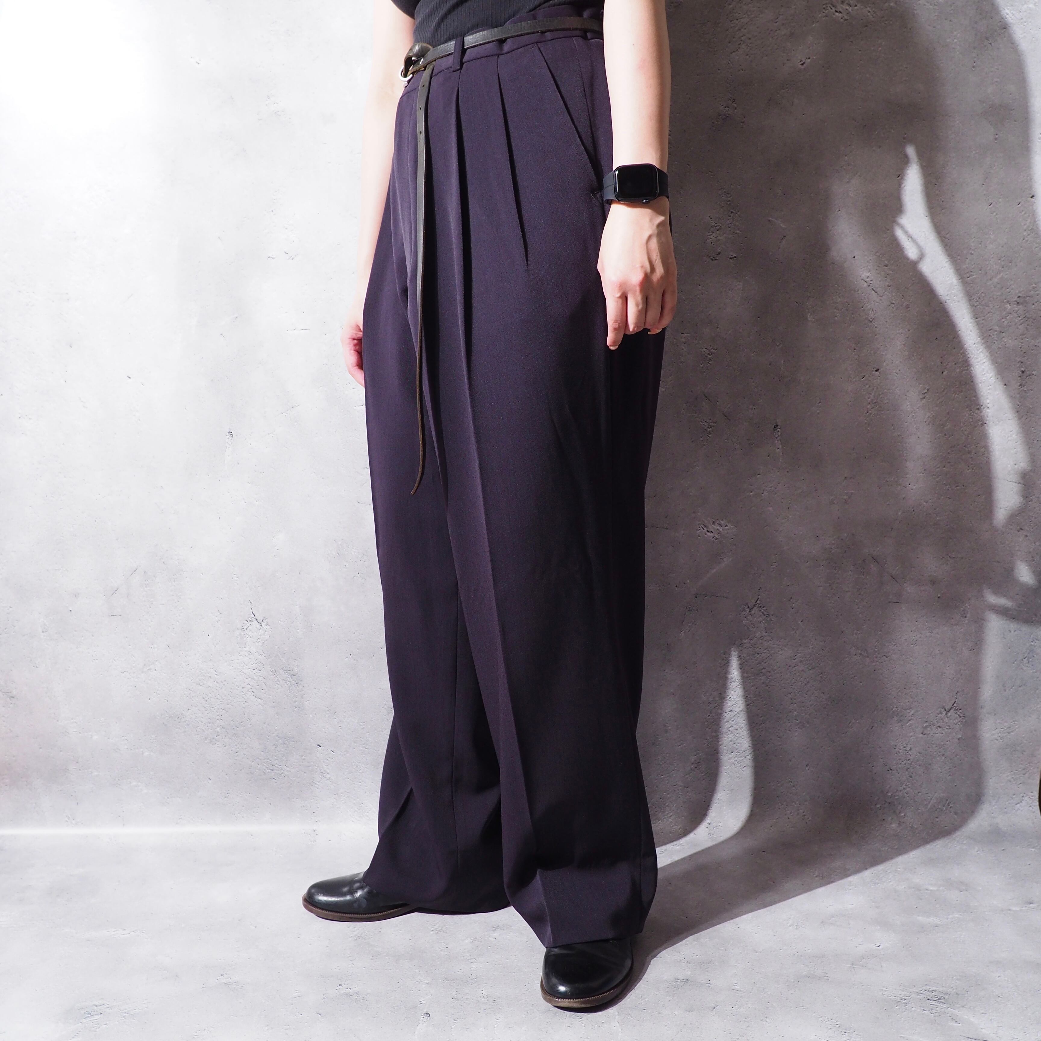 1990s Beautiful purple color vintage wide two tuck slacks pants