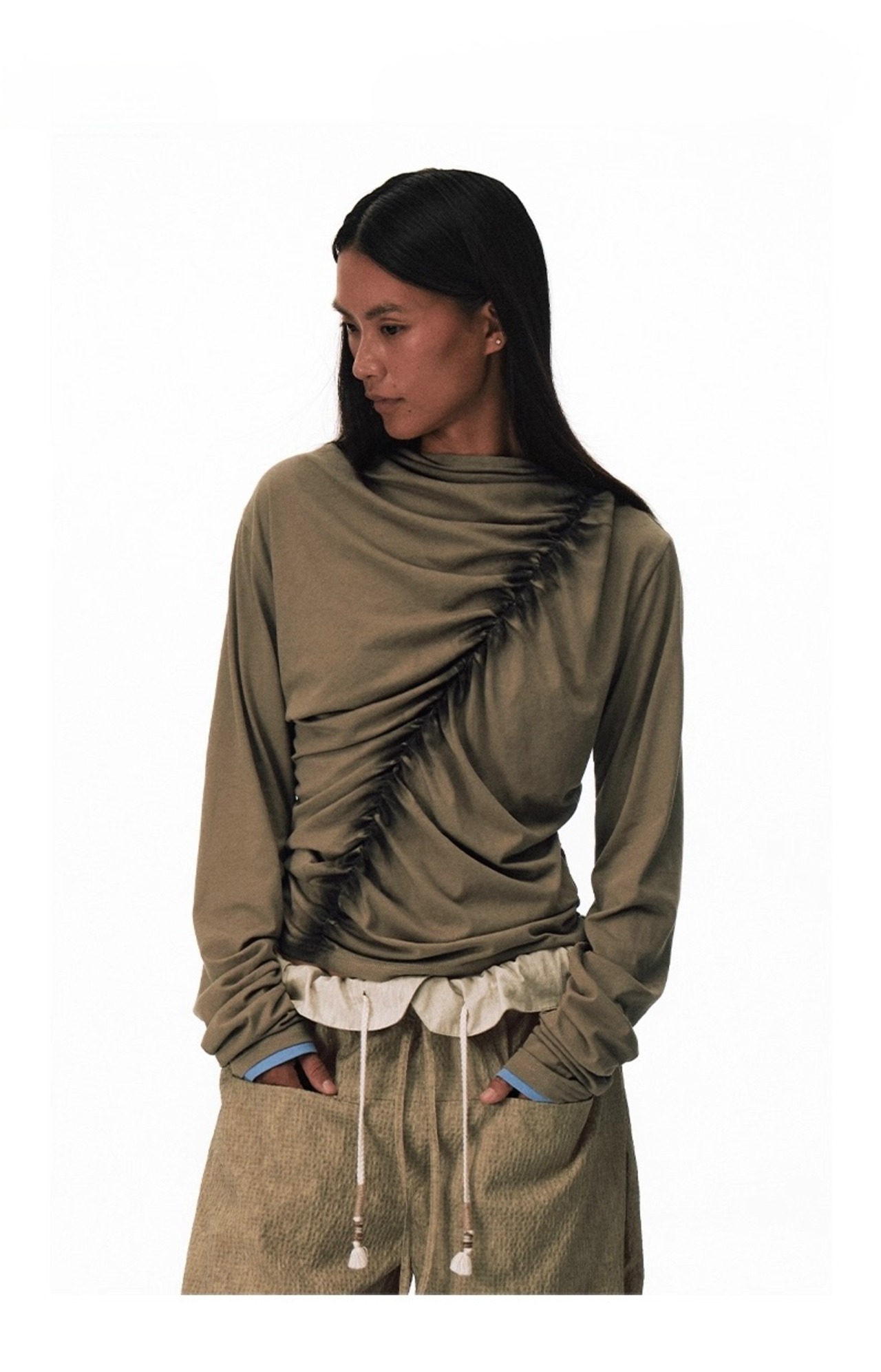 CONP Drawstring Long Sleeve Top