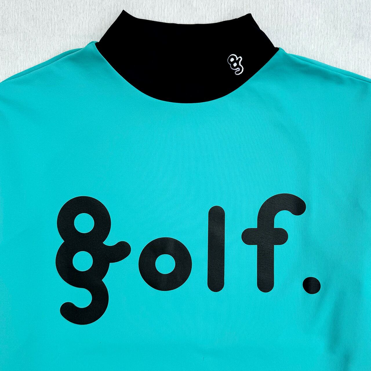LOGO PRINT MOCK NECK L/S TEE -TURQUOISE / BLACK- | 8G SHOOT WEBSTORE