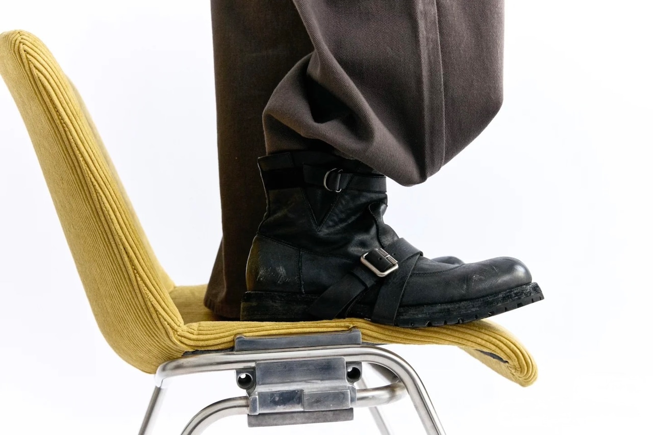 JCAESAR STUDIO Distressed Leather Engineer Boots