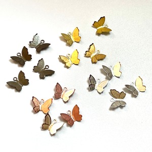 真鍮4色16枚セットペンダントトップ・チャーム 【蝶々 ちょう バタフライ】