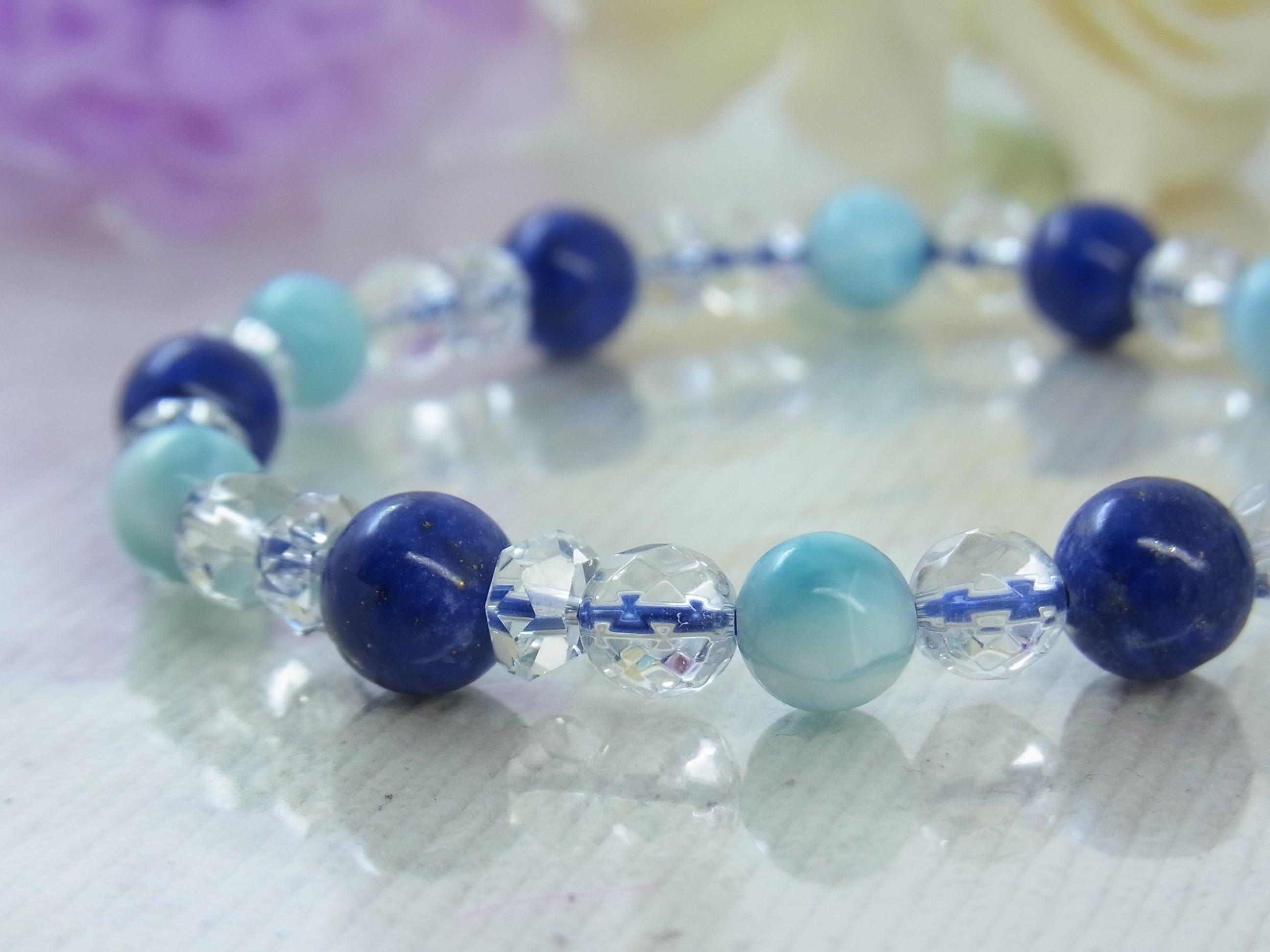 ラリマー 64面水晶 パワーストーン ブレスレット 【公式通販】