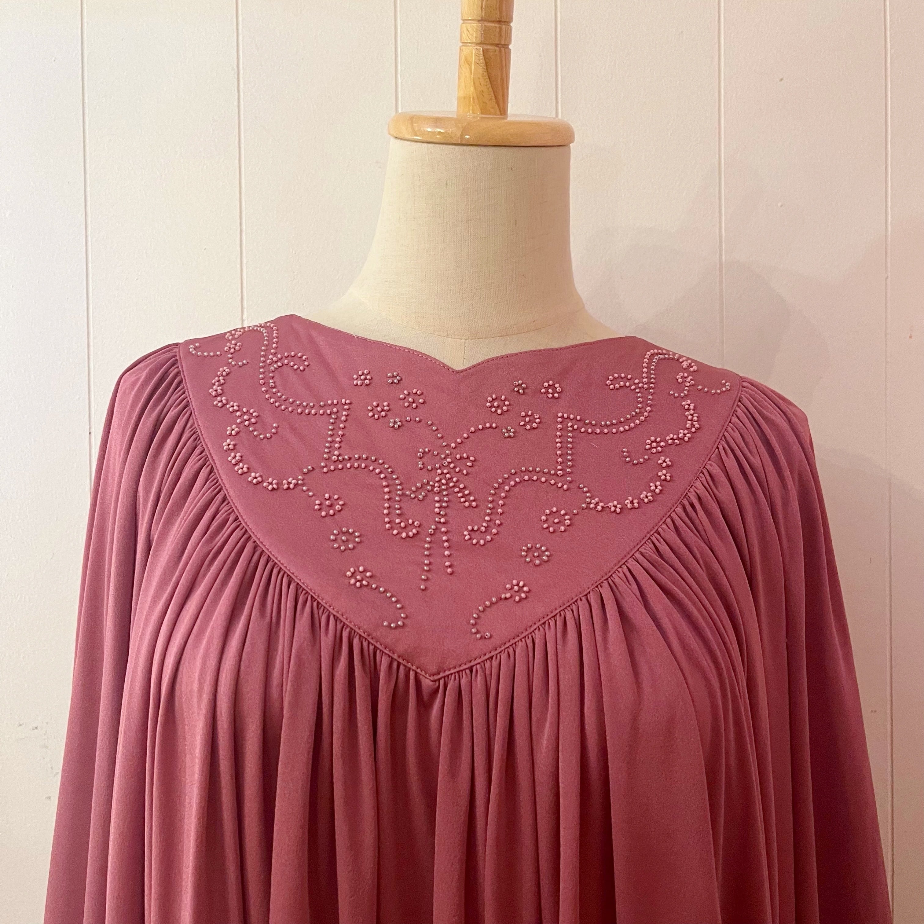 flower ribbon beads gather one-piece