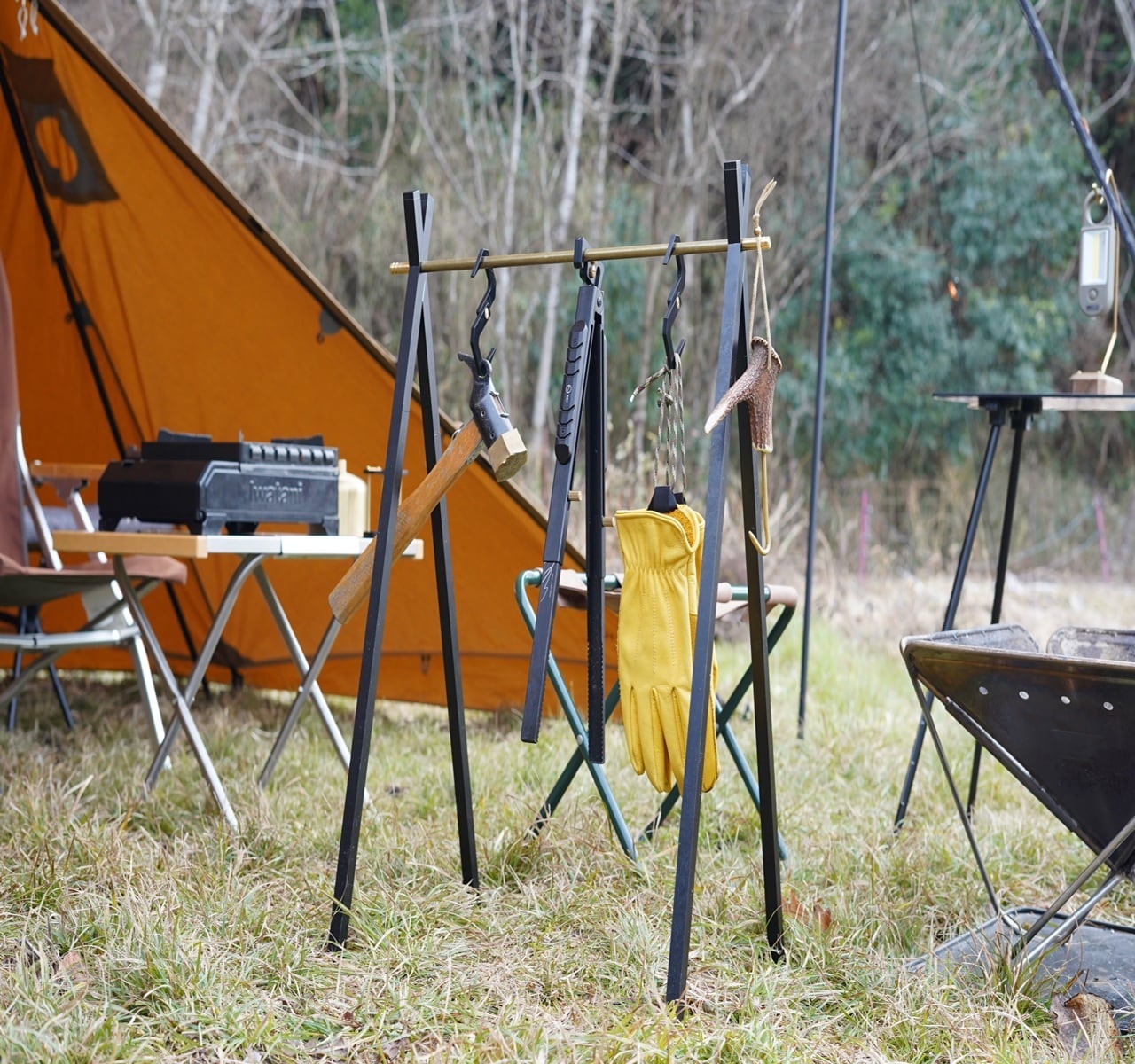 MSMF-INDH-M』 黒アルミ+真鍮インディアンハンガー サイズ約W400*H595