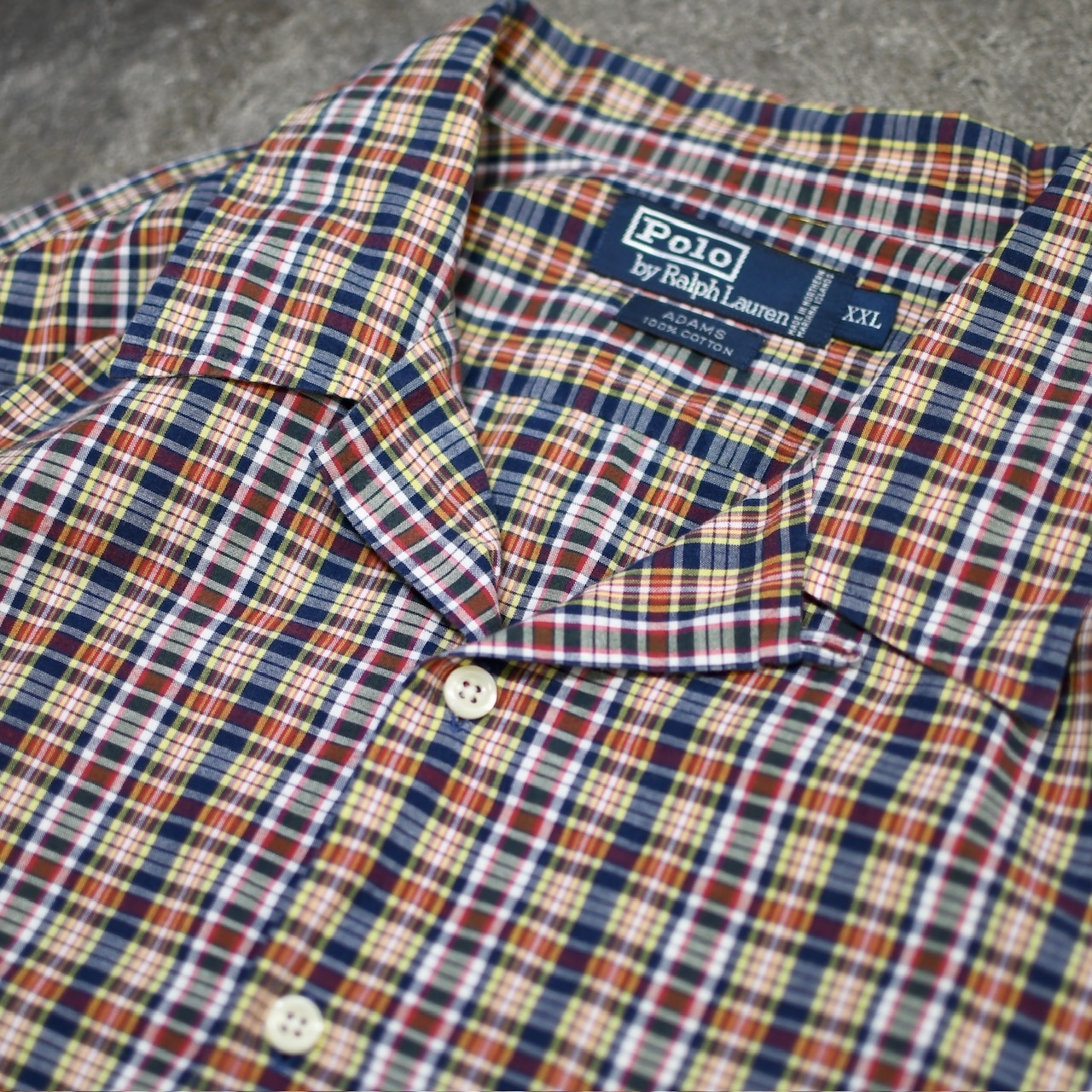 POLO RALPH LAUREN ADAMS check open collar shirt