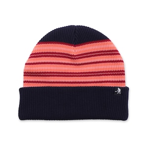PASS PORT / ORGANIC COTTON STRIPE BEANIE NAVY