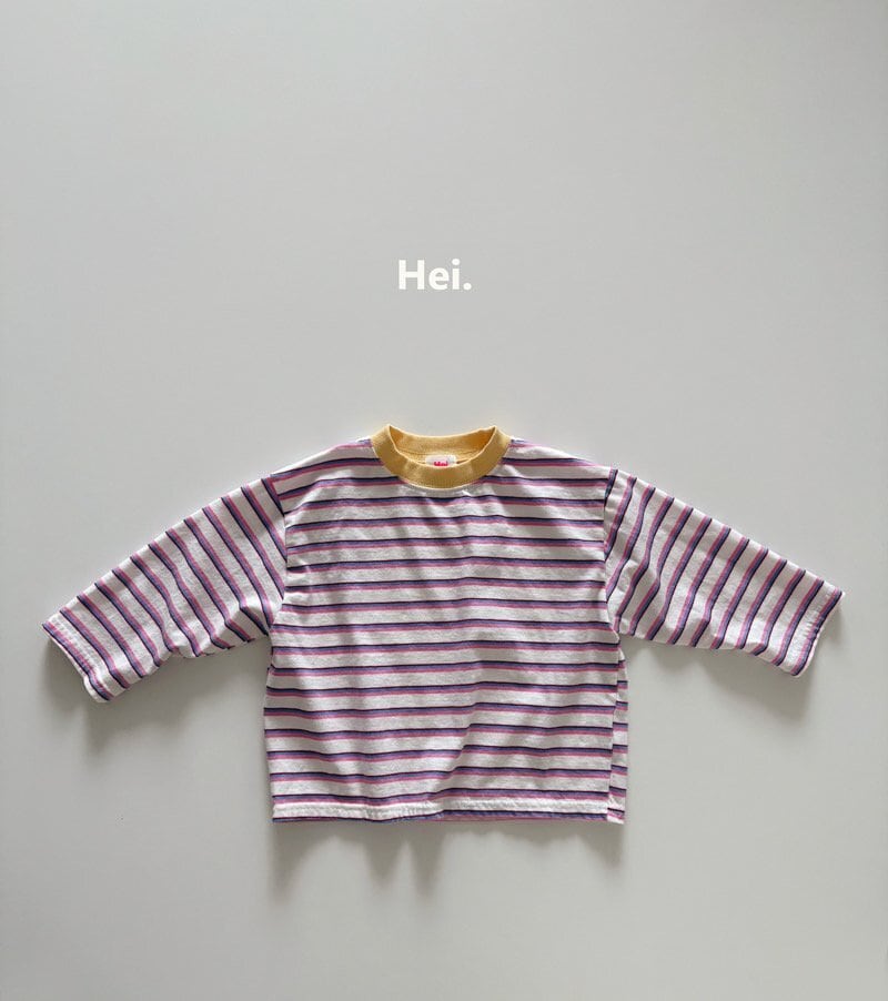 即納◆102-110サイズ-ピンク ボーダー配色 長袖Tシャツ-Hei.