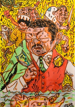 原画・着色ドローイング「迷宮入り　ひゃあどうも」（7/4） B6