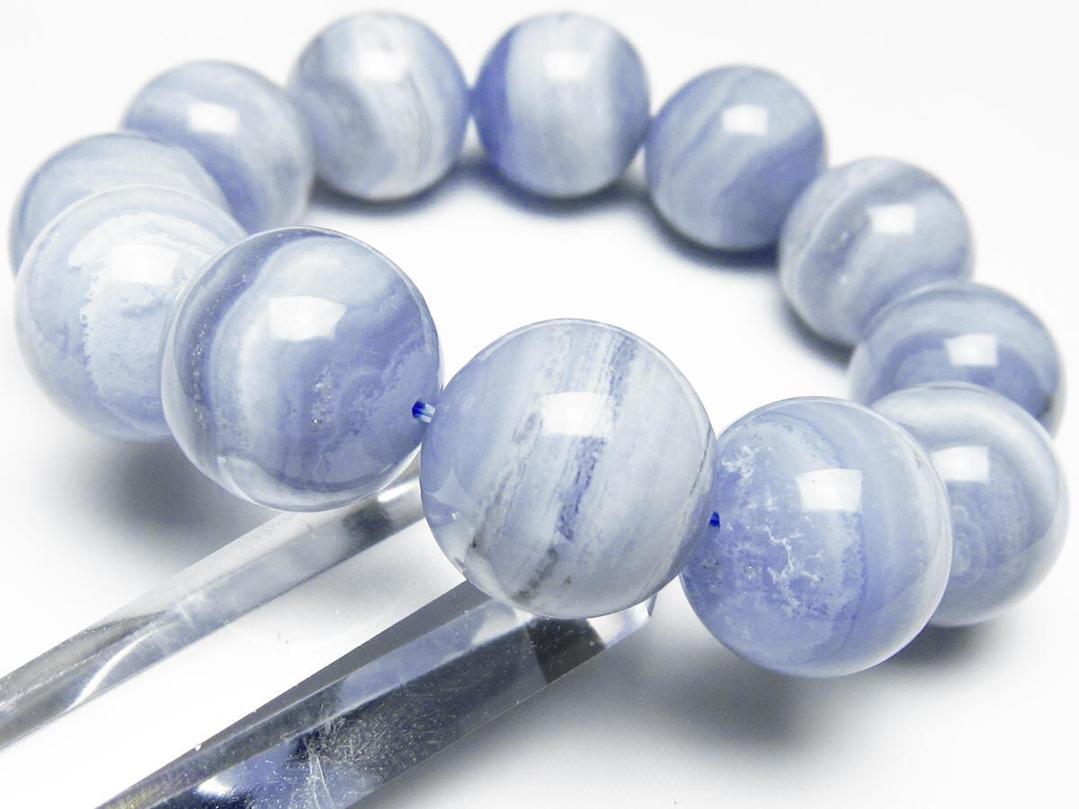 ブルーレースアゲート ブレスレット 20mm 一点物 111-52466 | 天然石