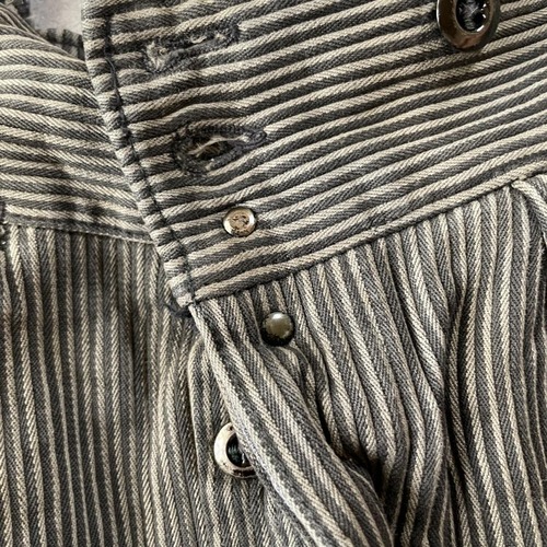 40s 針式シンチ メタルボタン コットンピケ ストライプ パンツ W33 詳細写真12