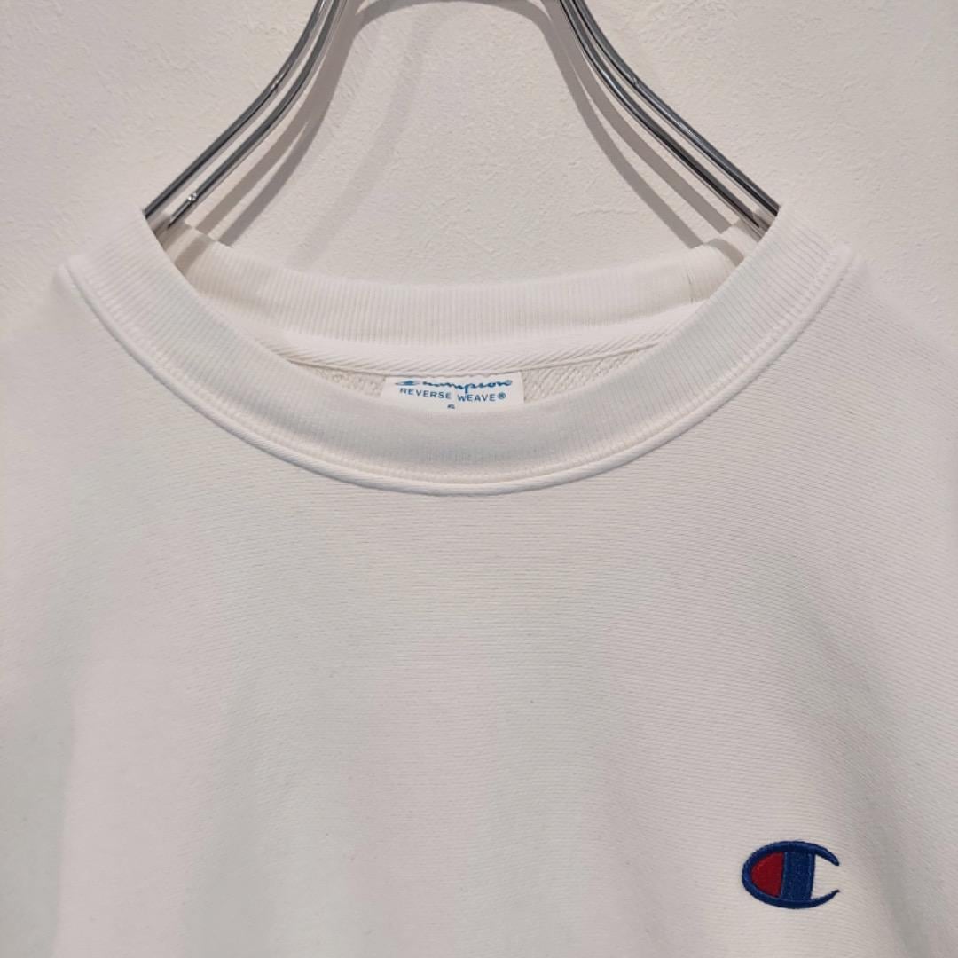 チャンピオン リバースウィーブ スウェット 古着 無地 目あり 白 11901