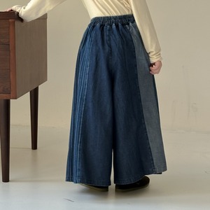 秋切り替えチェック柄ボトムス