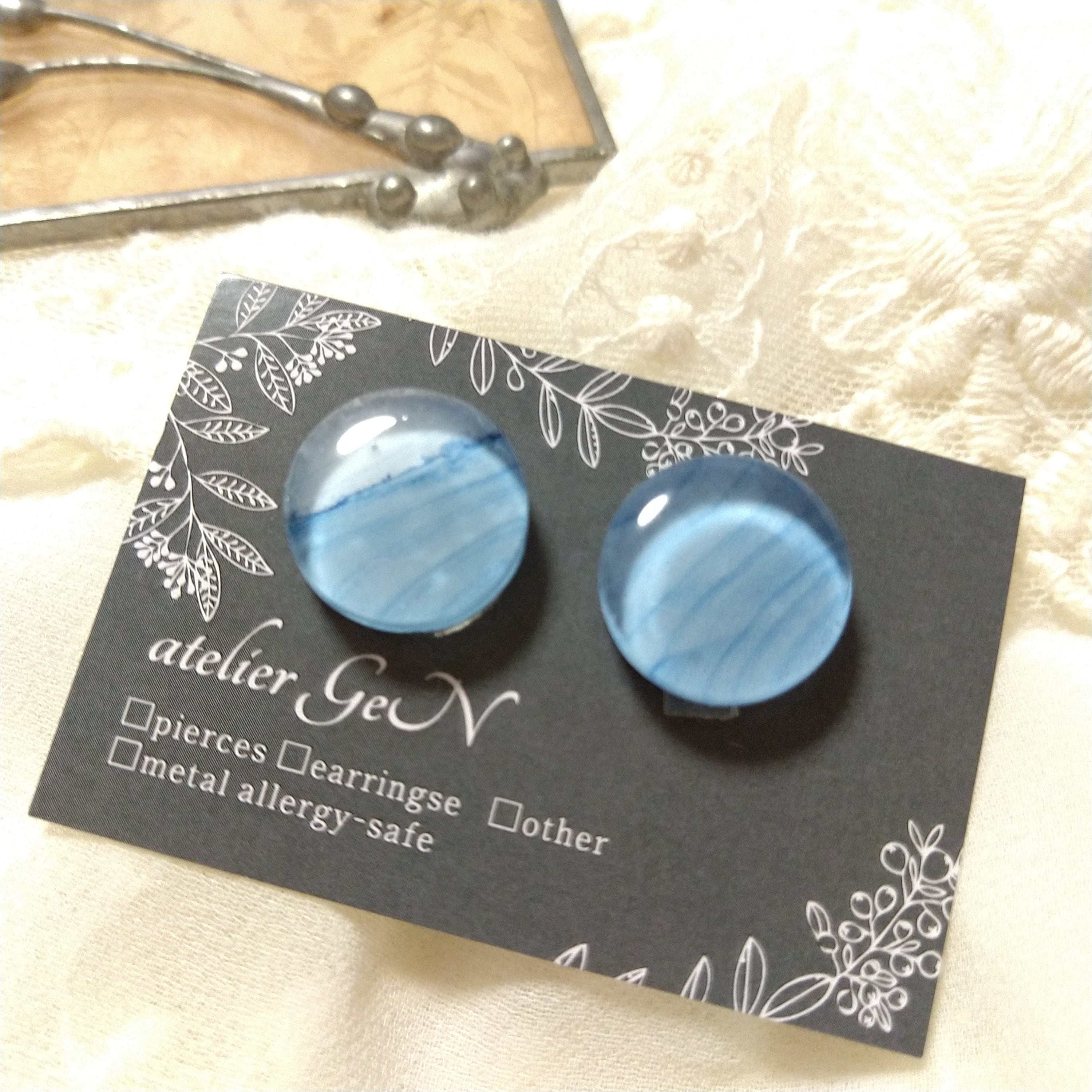 アルコールインクアートのピアス／イヤリング | atelier GeN