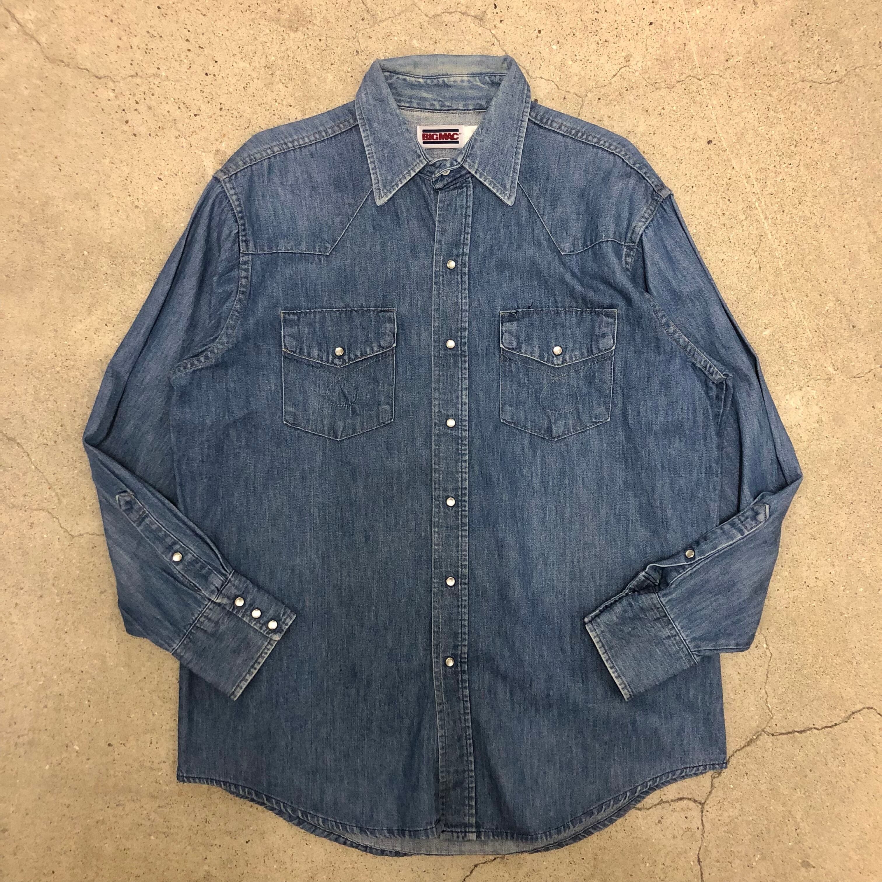 80s BIGMAC/Denim Western shirt/USA製/L/16-16 1/2 /デニムウエスタンシャツ/インディゴ/ビッグマック |  nimunamu powered by BASE