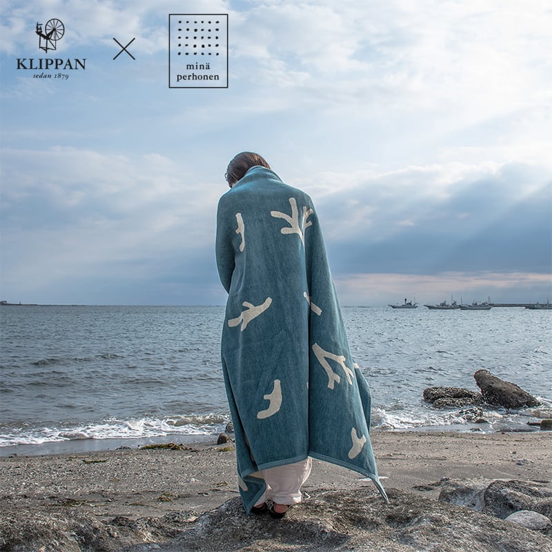 シュニールコットン シングル ブランケット CORAL by mina perhonen