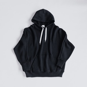 Compact spin cotton hoodie / Black