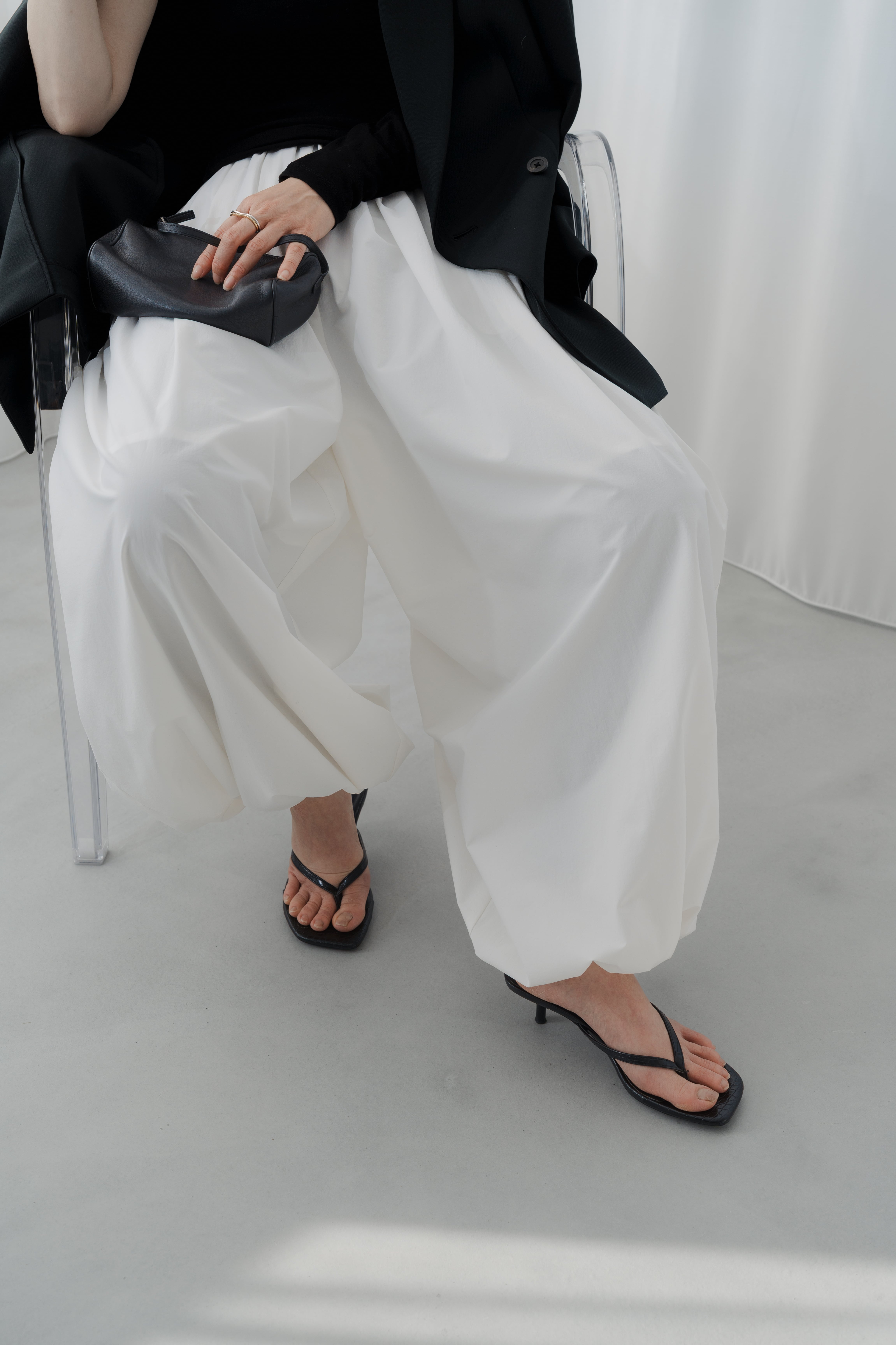 sheer balloon pants(white)ご注文から一週間前後で発送 | roughlow