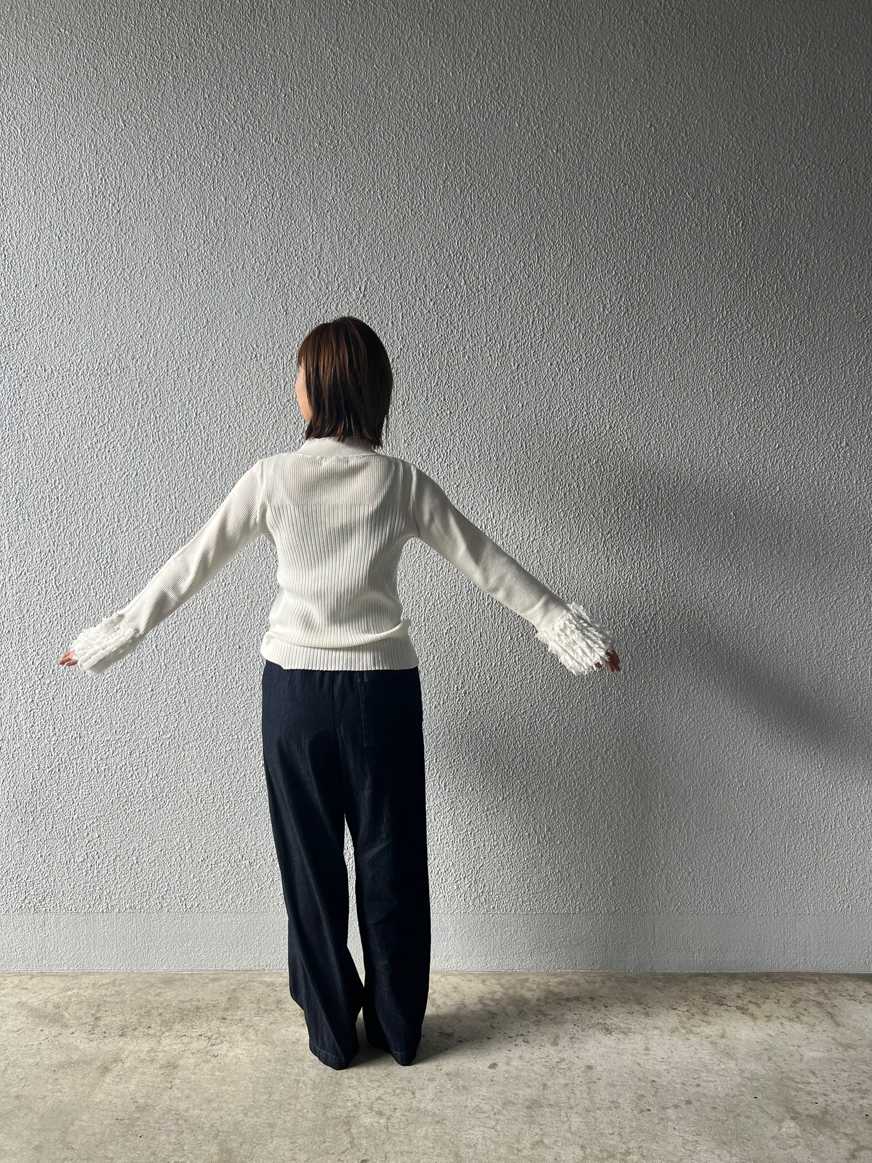 【SELECT】フリンジカフスリブニット 326720